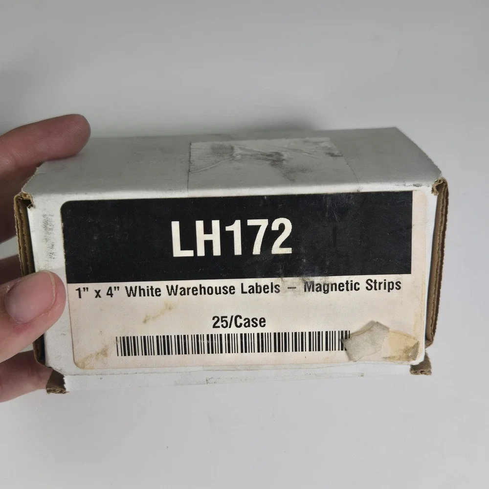 LH172 White Warehouse Labels Magnetic Strips 1 Inch x 4 Inch 25 Pieces Case